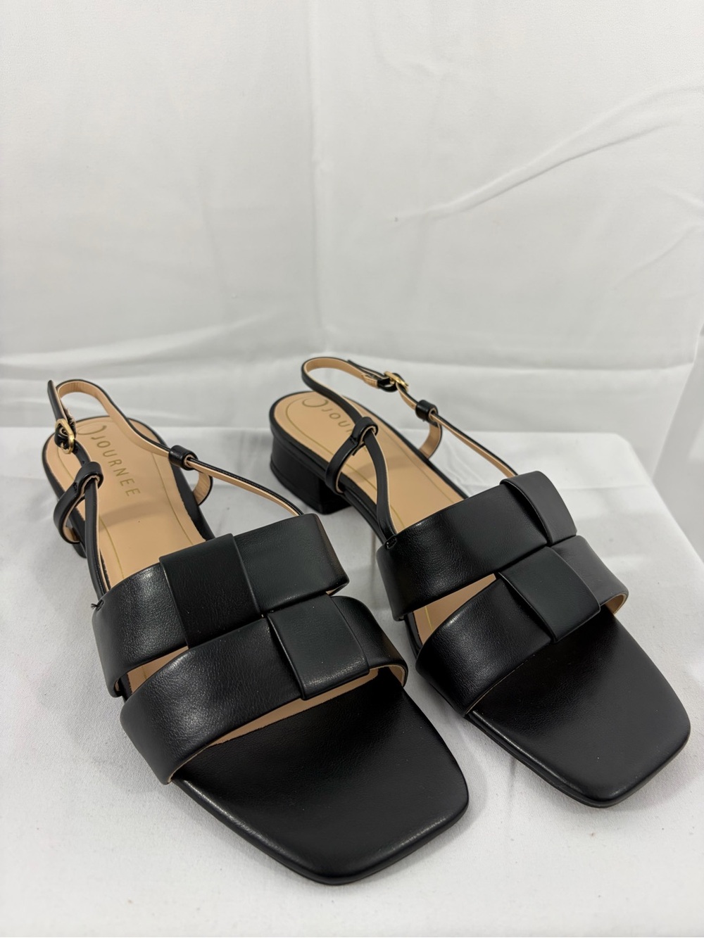 NWT Journee Women’s Size 9 Black Slingback Sandals